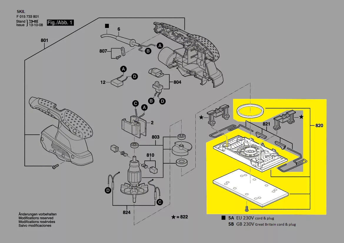 Plateau ponçage réf. 2610Z06065 Skil